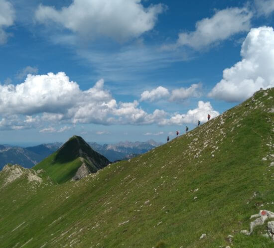 En route in the Lechtaler Alps on the Anhalter Höhenweg day 2