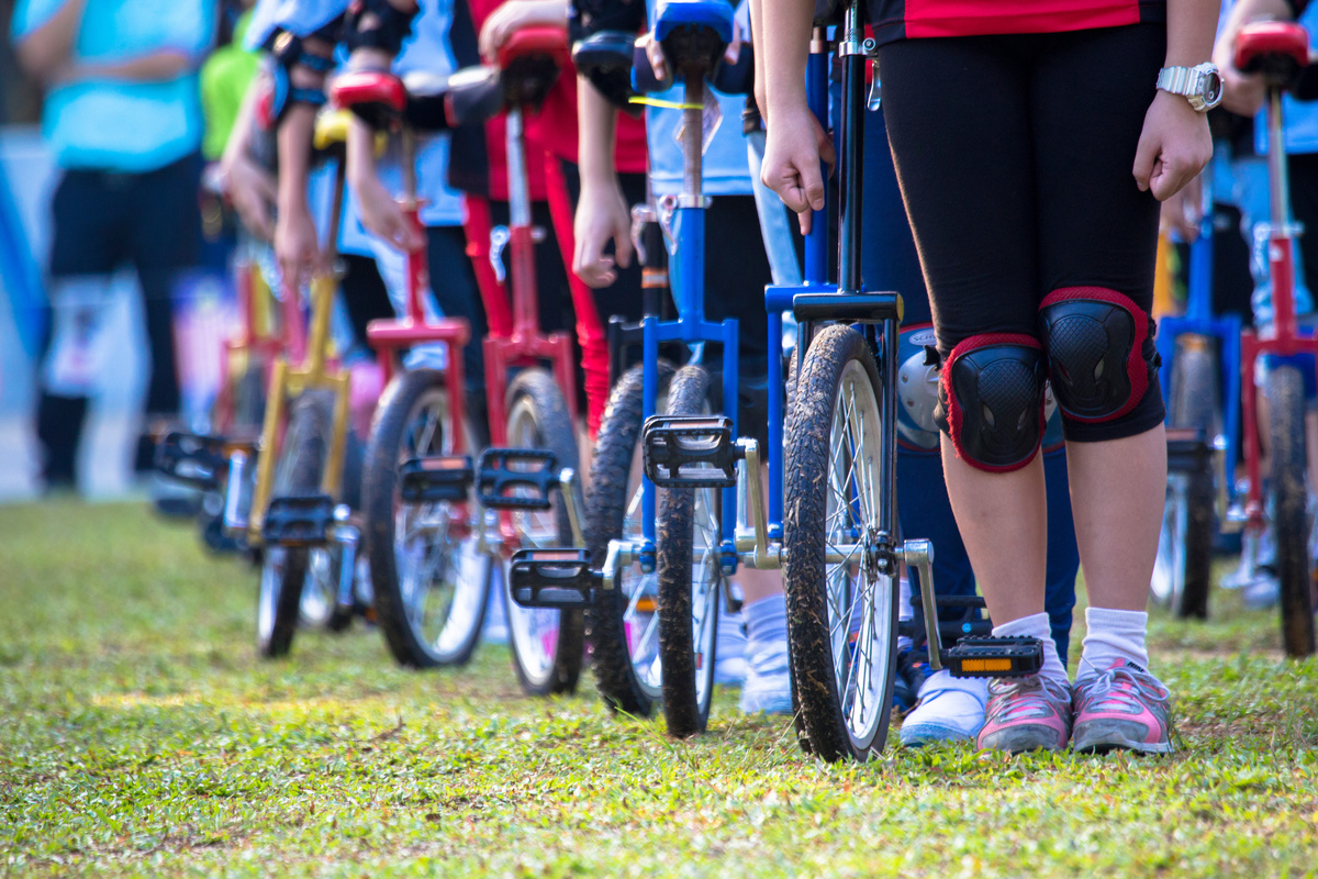 Unicycle field hockey On a single wheel to victory